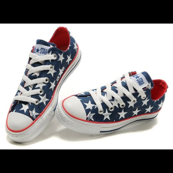 red white and blue converse